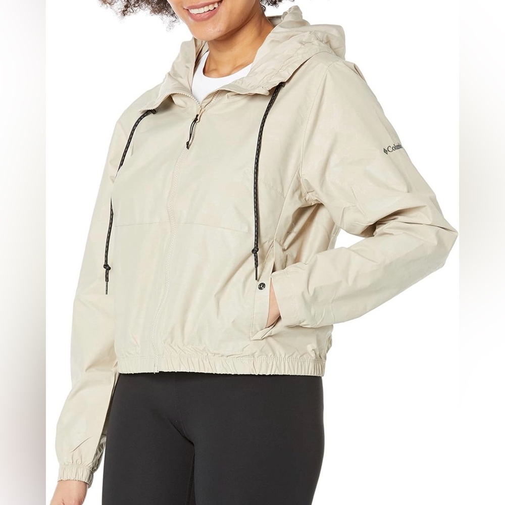 Columbia Lillian Ridge Short Jacket Cropped Hooded Tan Medium (Flawed)